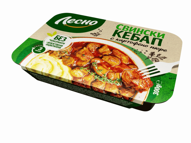 Свински кебап с картофено пюре
